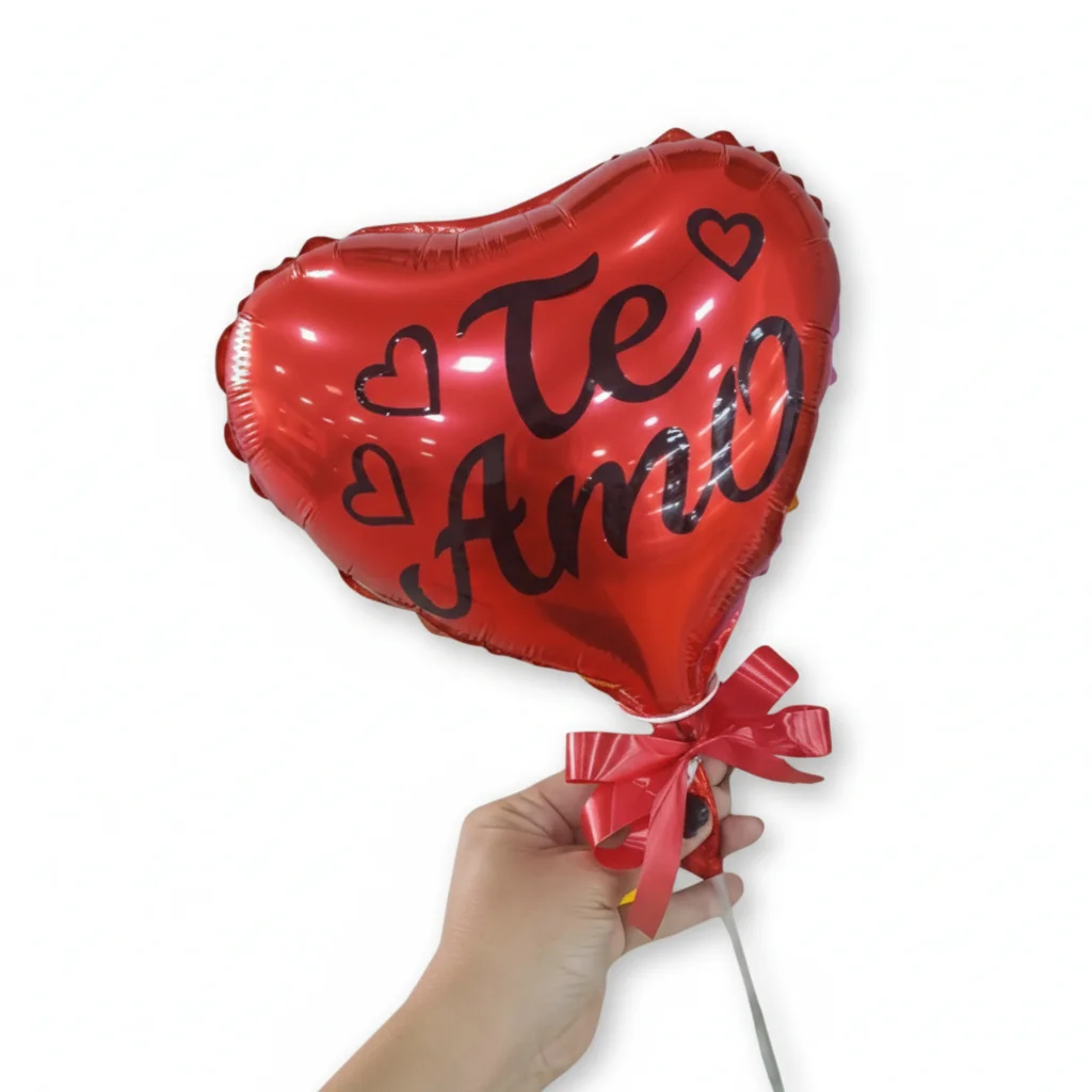 Balão Metalizado Coração Vermelho de 10 Polegadas - Te Amo