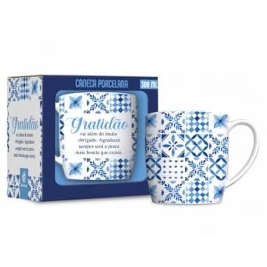 Caneca Porcelana Urban Gratidão Prece Mais Bonita 300 ml (trezentos mililitros)