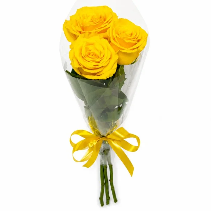 Buquê de 3 Rosas Amarelas