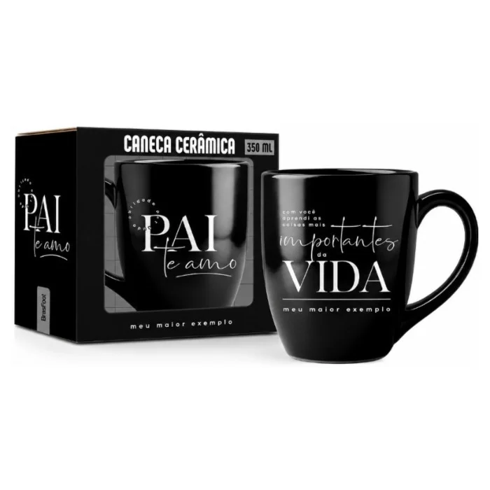 Caneca Cerâmica Pai Te Amo 350ml (Trezentos e Cinquenta Mililitros) Presente Dia dos Pais