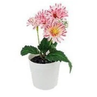Vaso Decorativo 19 cm (dezenove centímetros) com Flor Artificial Rosa Permanente