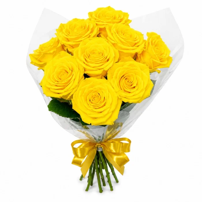 Buquê de 9 Rosas Amarelas – Beleza Natural