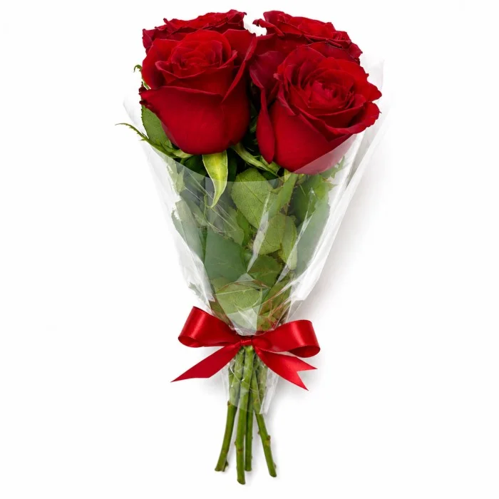 Buquê de Rosa de 4 Rosas Vermelhas