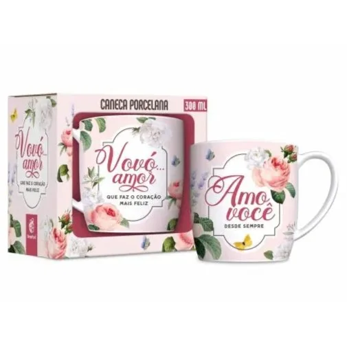 Caneca Porcelana Urban Vovó Amo Você Desde Sempre 300 ml (trezentos mililitros)