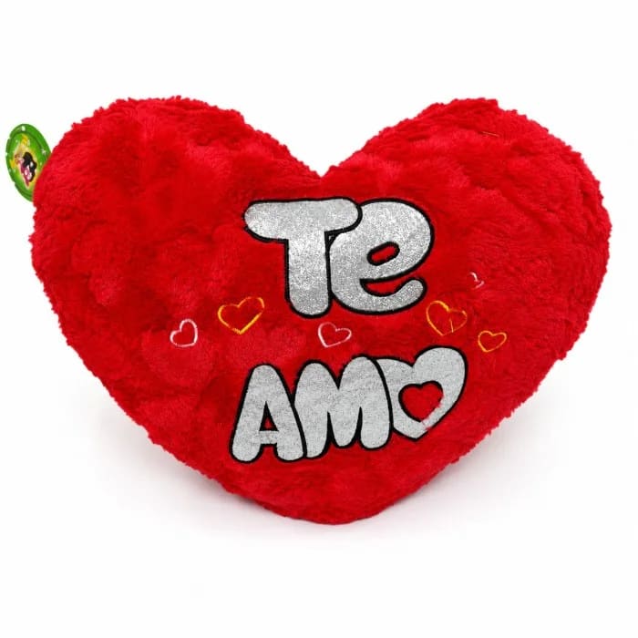 Almofada Coração Te Amo 40 cm (Quarenta Centímetros) de Pelúcia Vermelha Premium Romântica ALC004-40 / ALC005-45