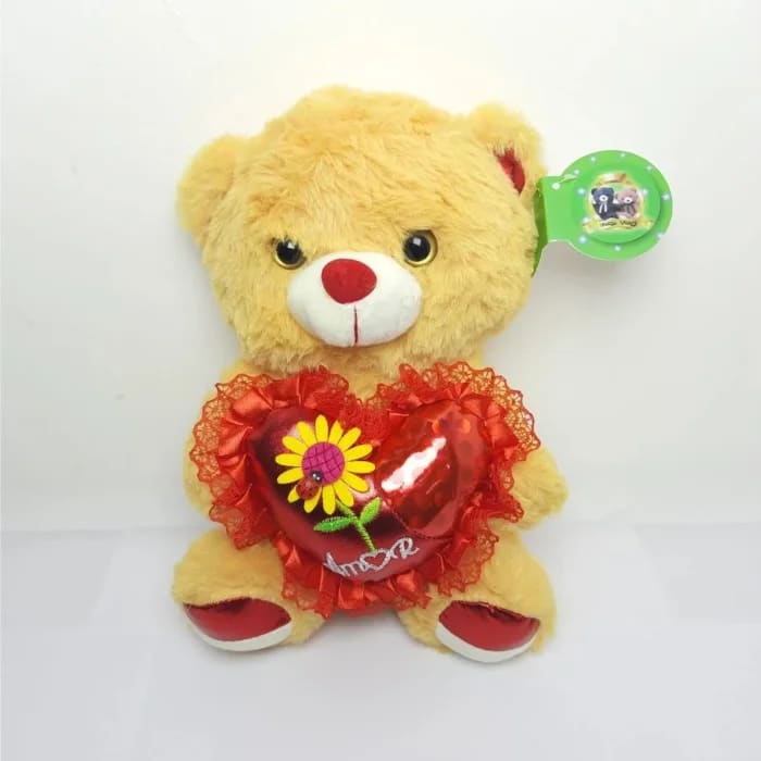 Urso Amor Floral Laranja 25 cm de Pelucia 33-21102-25