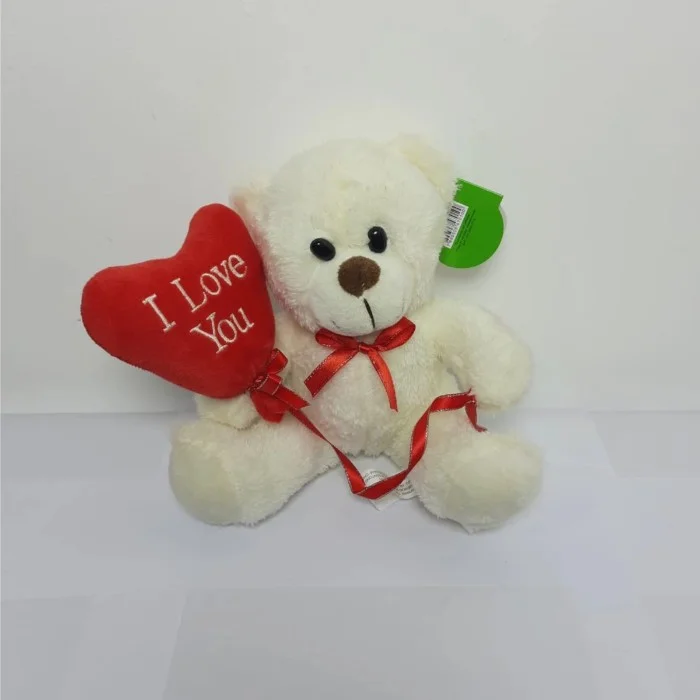 Urso Apaixonado Balão do Amor Branco 20 cm Pelucia 88H-24106-20