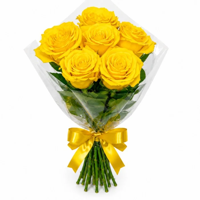 Buquê de 6 Rosas Amarelas – Beleza Natural