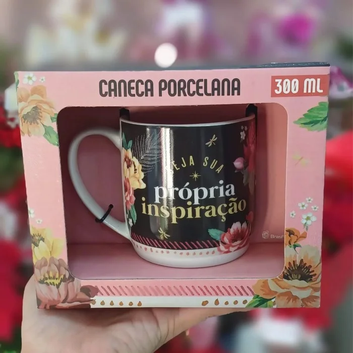 Caneca "Seja Sua Própria Inspiração" Porcelana 300 ml