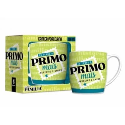 Caneca Porcelana Urban Família Primo Mais Parceiro 300 ml (trezentos mililitros)