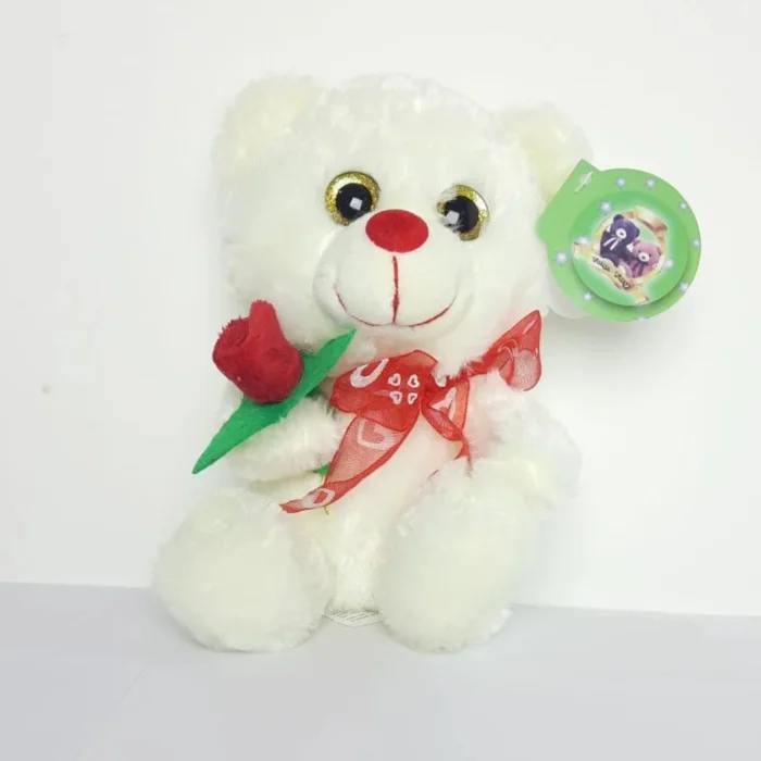 Urso Cavalheiro do Amor Branco 20 cm de Pelucia 55-3074-20