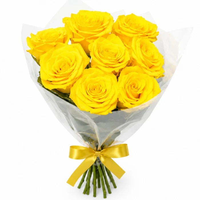 Buquê de 8 Rosas Amarelas – Beleza Natural