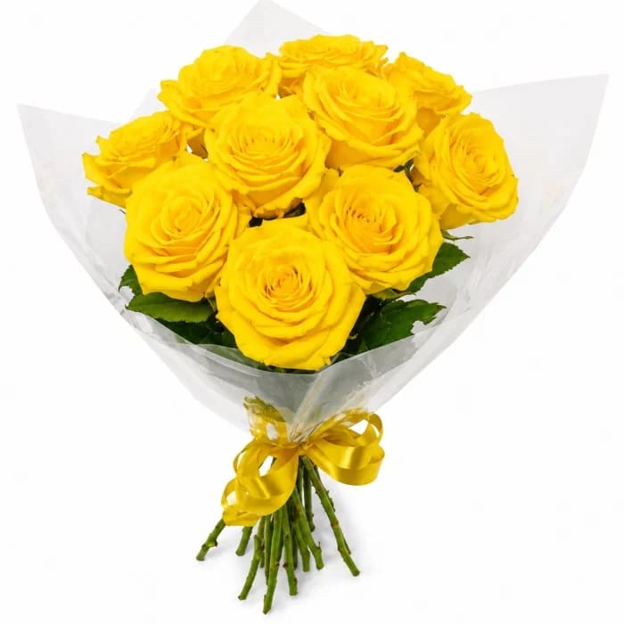 Buquê de 10 Rosas Amarelas – Beleza Natural