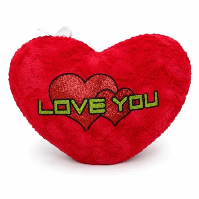 Almofada Coração Love You 40 cm (Quarenta Centímetros) de Pelúcia Vermelha Premium Romântica ALC004-40 / ALC005-45