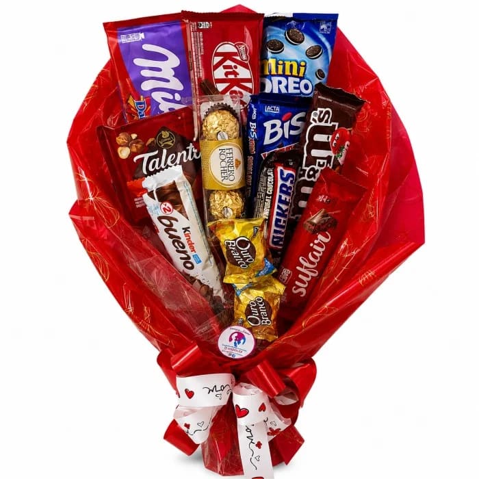 Buquê de Chocolates 12 Unidades de Chocolates Variados