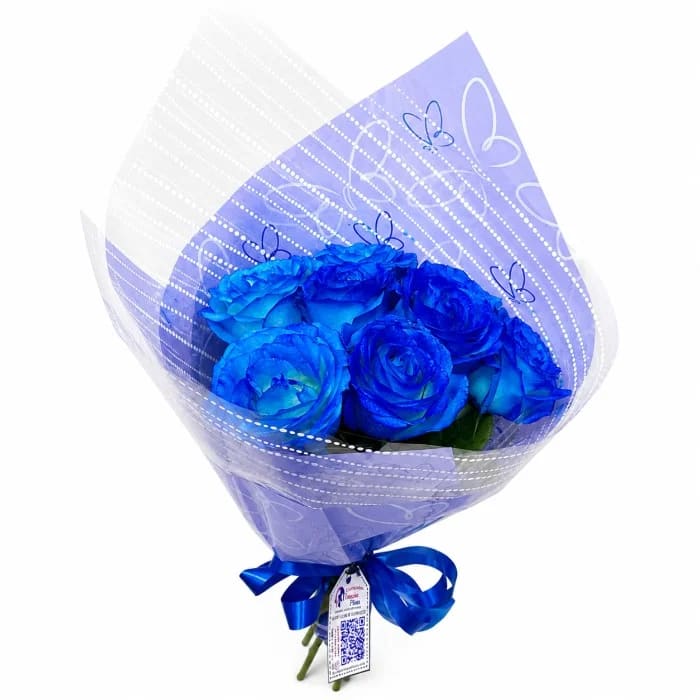 Buquê de 7 Rosas Azuis