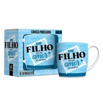 Caneca Porcelana Urban Família Filho Maior Amor 300 ml (trezentos mililitros)