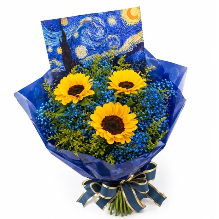 Buquê de 3 Girassóis Van Gogh