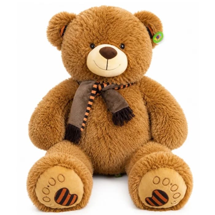 Urso com Cachecol 80 cm (Oitenta Centímetros) de Pelúcia VTK-NT092-80U