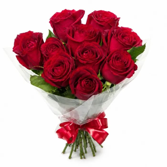 Buquê de 10 Rosas Vermelhas – Beleza Natural