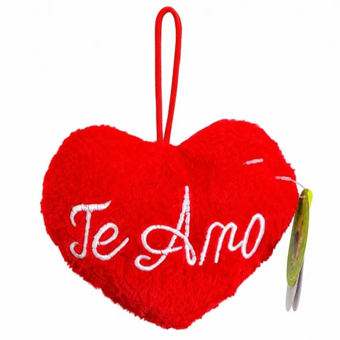 Mini Almofada Coração Te Amo 8 cm (Oito Centímetros) de Pelúcia Vermelha Decorativa 1594-H8