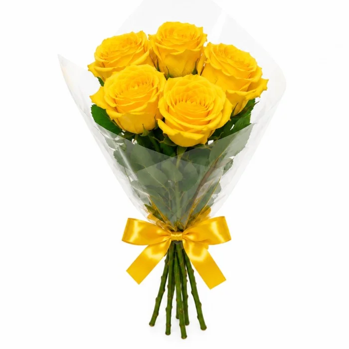 Buquê de Rosa - 5 Rosas Amarelas