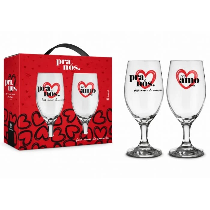 Kit Taça Windsor 2 Unidades 330ml Pra Nós Amor do Mundo