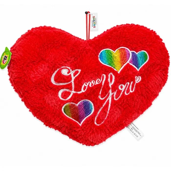 Almofada Coração de Pelúcia 40 cm (Quarenta Centímetros) Vermelha Love You ALC004-40 / ALC005-45