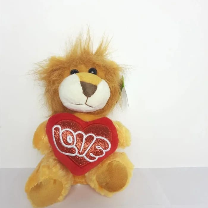 Leão Amor Incondicional Amarelo com coração LOVE 19 cm de Pelucia H-100-72