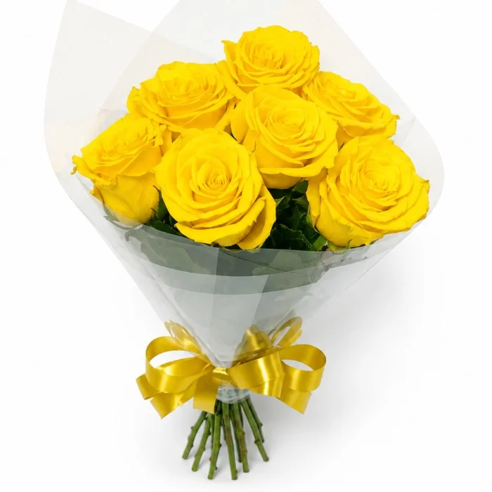 Buquê de 7 Rosas Amarelas – Beleza Natural