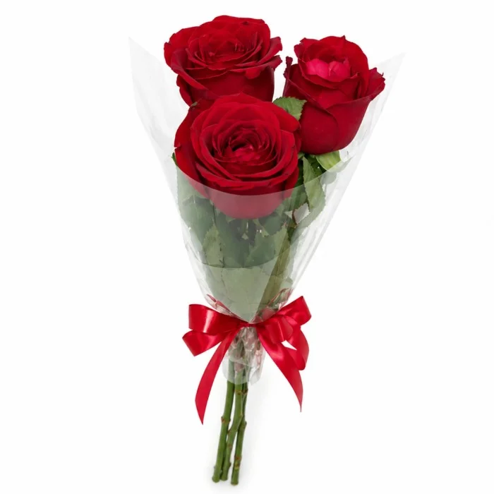 Buquê de 3 Rosas Vermelhas