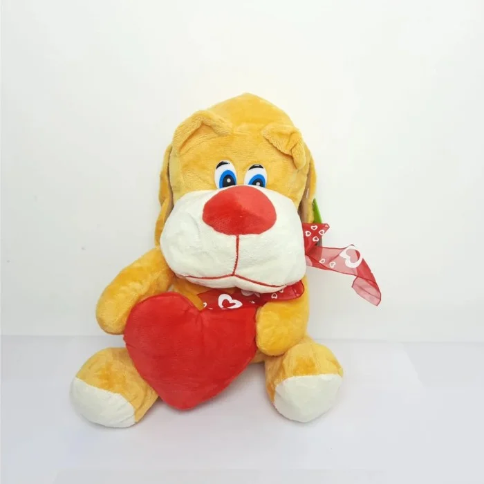 Cachorro Coração Amigo Laranja 24 cm de Pelucia SDR1903-24